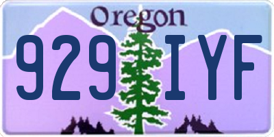 OR license plate 929IYF