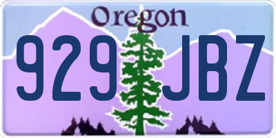 OR license plate 929JBZ