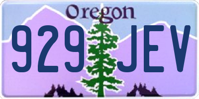 OR license plate 929JEV