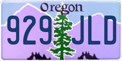 OR license plate 929JLD