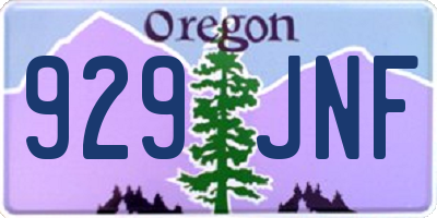 OR license plate 929JNF