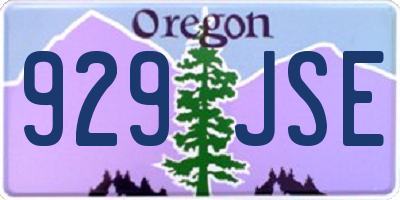 OR license plate 929JSE