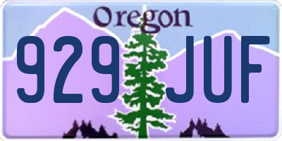 OR license plate 929JUF