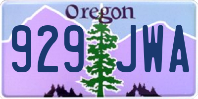 OR license plate 929JWA
