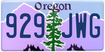 OR license plate 929JWG