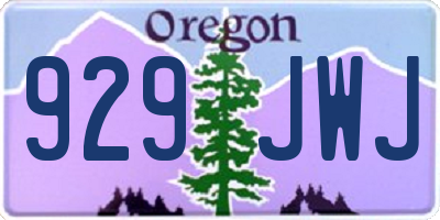 OR license plate 929JWJ