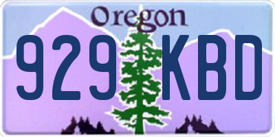 OR license plate 929KBD