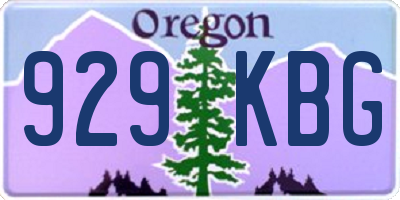OR license plate 929KBG
