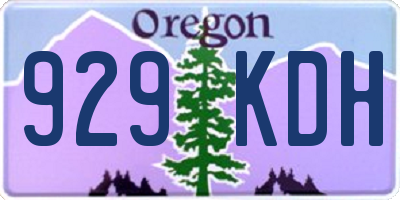OR license plate 929KDH