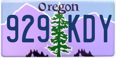 OR license plate 929KDY