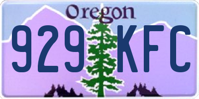 OR license plate 929KFC