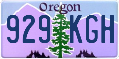 OR license plate 929KGH