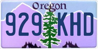 OR license plate 929KHD