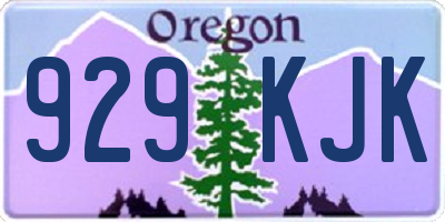 OR license plate 929KJK