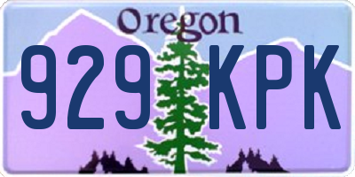 OR license plate 929KPK