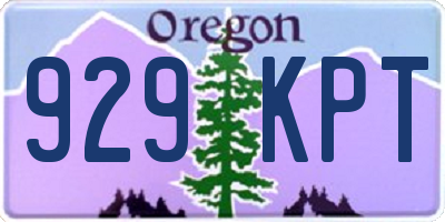OR license plate 929KPT