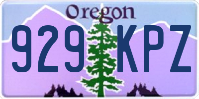 OR license plate 929KPZ