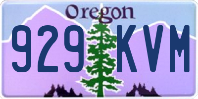 OR license plate 929KVM