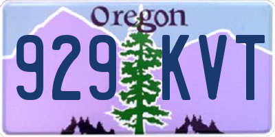 OR license plate 929KVT