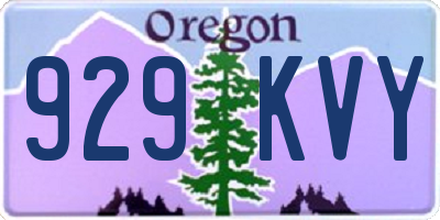 OR license plate 929KVY