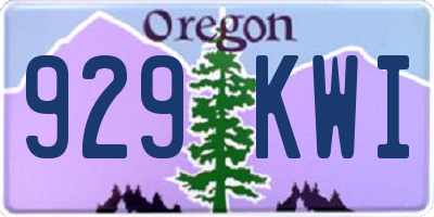 OR license plate 929KWI