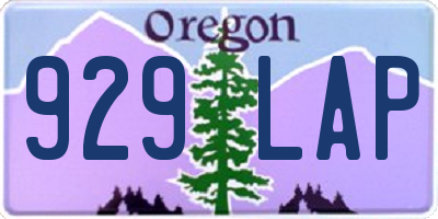 OR license plate 929LAP