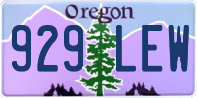 OR license plate 929LEW