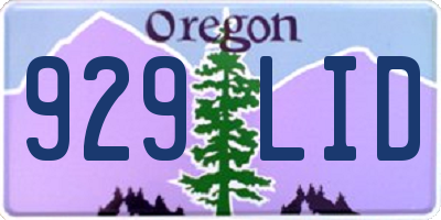 OR license plate 929LID