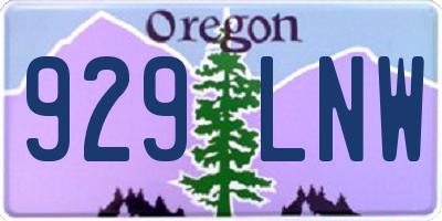 OR license plate 929LNW