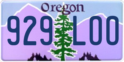 OR license plate 929LOO