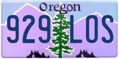 OR license plate 929LOS