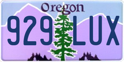 OR license plate 929LUX