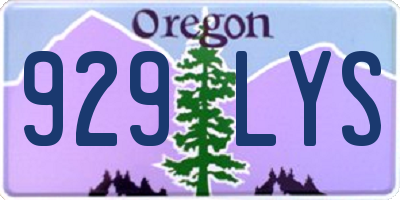 OR license plate 929LYS