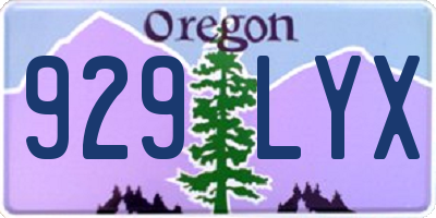 OR license plate 929LYX