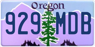 OR license plate 929MDB