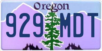 OR license plate 929MDT
