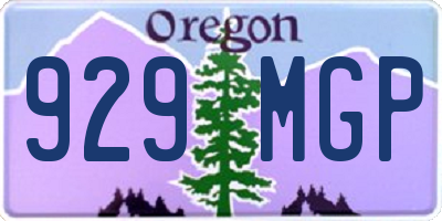 OR license plate 929MGP