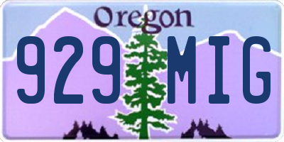 OR license plate 929MIG
