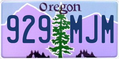 OR license plate 929MJM