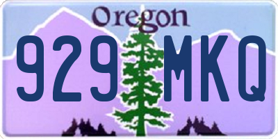 OR license plate 929MKQ