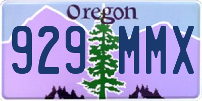 OR license plate 929MMX