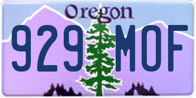 OR license plate 929MOF