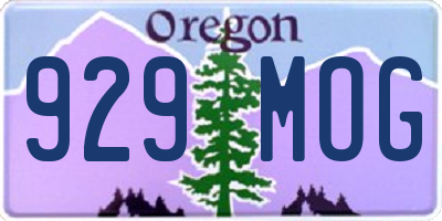 OR license plate 929MOG