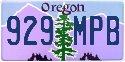 OR license plate 929MPB