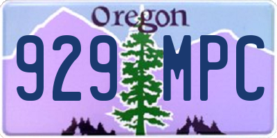 OR license plate 929MPC