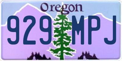 OR license plate 929MPJ