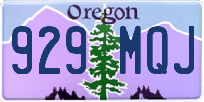 OR license plate 929MQJ