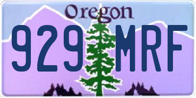 OR license plate 929MRF