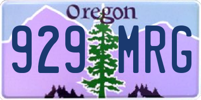 OR license plate 929MRG