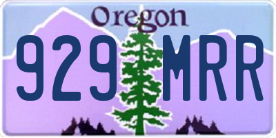 OR license plate 929MRR